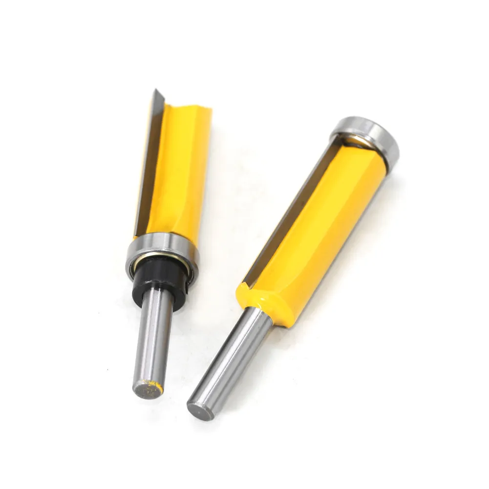 Extra Long Bearing‑Guided Flush Trim & Grooving Router Bit – Template Follower Cutter for Woodworking Slotting, Profiling, and Edge Trimming